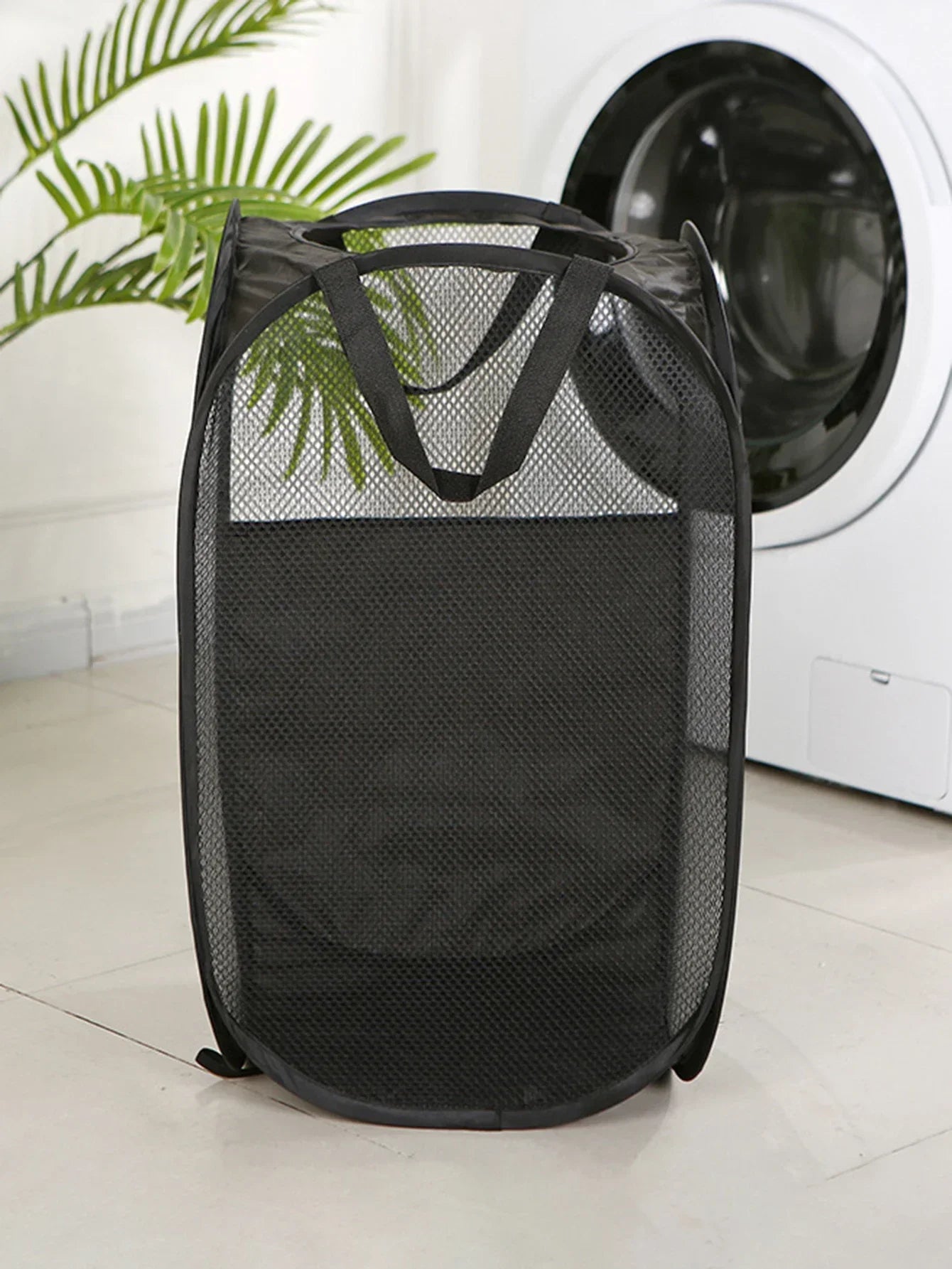 Large Capacity Dirty Clothes Basket Storage Bucket Mesh Bathroom Portable Foldable Dirty Clothes Basket